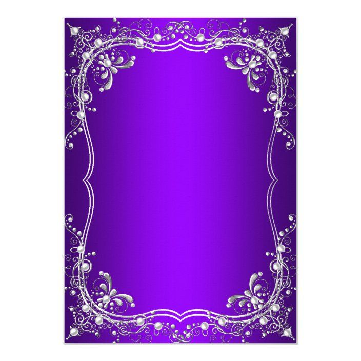 Purple sweet silver pearl damask party invitation zazzle damask party blue sweet purple sweet