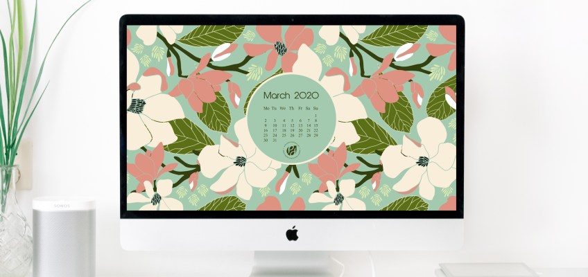 March free desktopmobile calendar wallpapers printable planner illustrated â magnolia joy