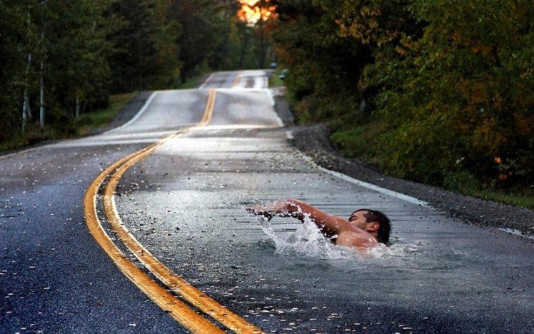Swimming photo manipulation road hd wallpapers desktop and mobile images photos
