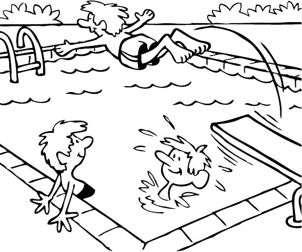 Coloring pages swimming pool coloring childrens