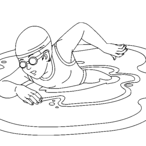 Swimming coloring pages printable for free download