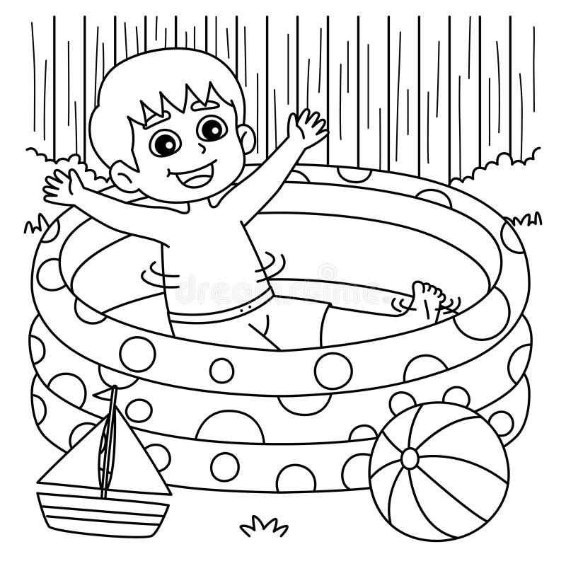 Swimming pool coloring page stock illustrations â swimming pool coloring page stock illustrations vectors clipart