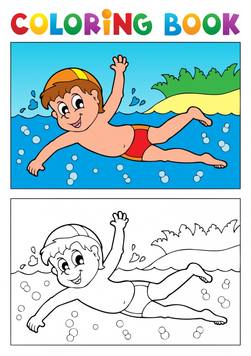 Advanced coloring page â swimming