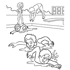 Top free printable swimming coloring pages online