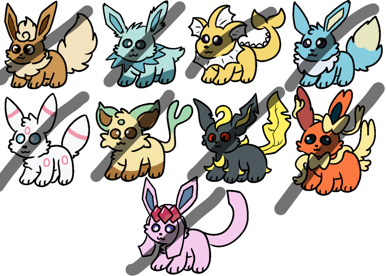 Closed eeveelution color palette swap by pupwin on