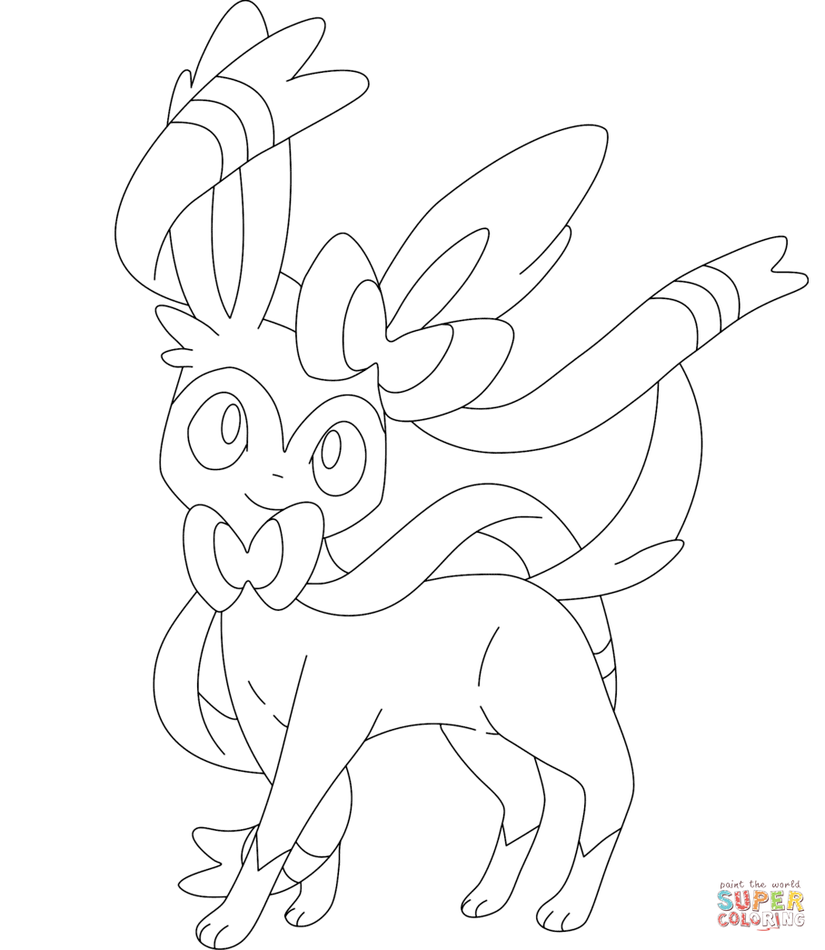 Sylveon coloring page free printable coloring pages