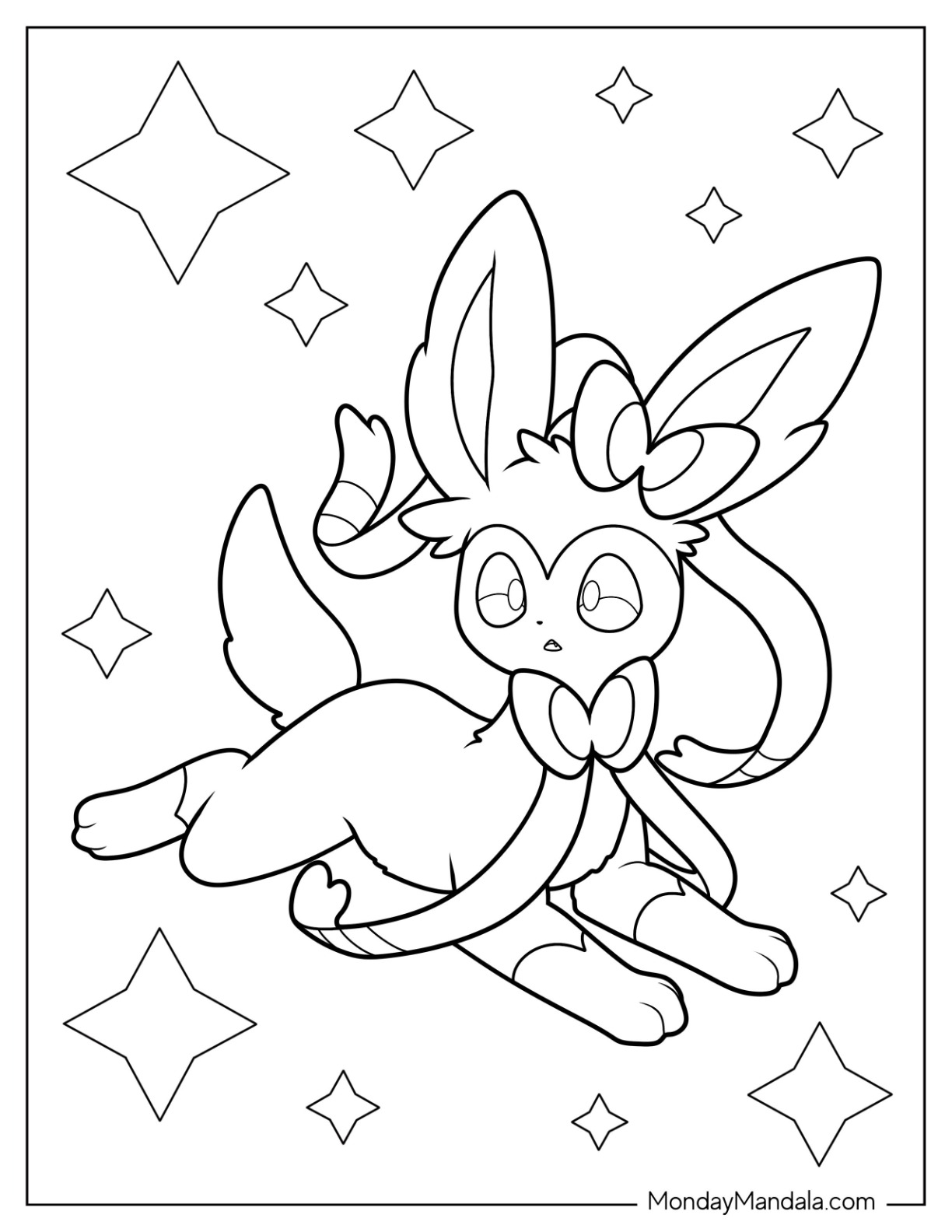 Sylveon coloring pages free pdf printables