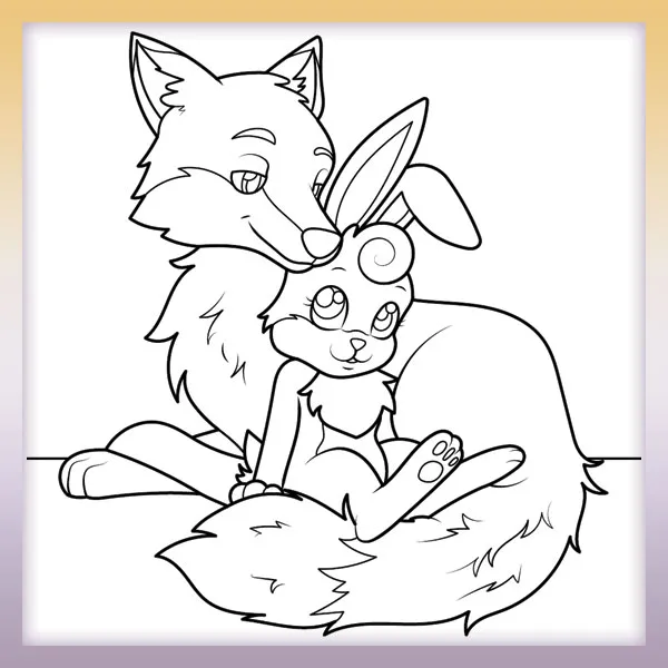 Fox and bunny in love â