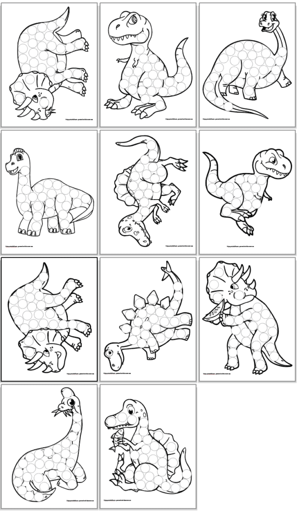 Free printable dinosaur dot marker pages