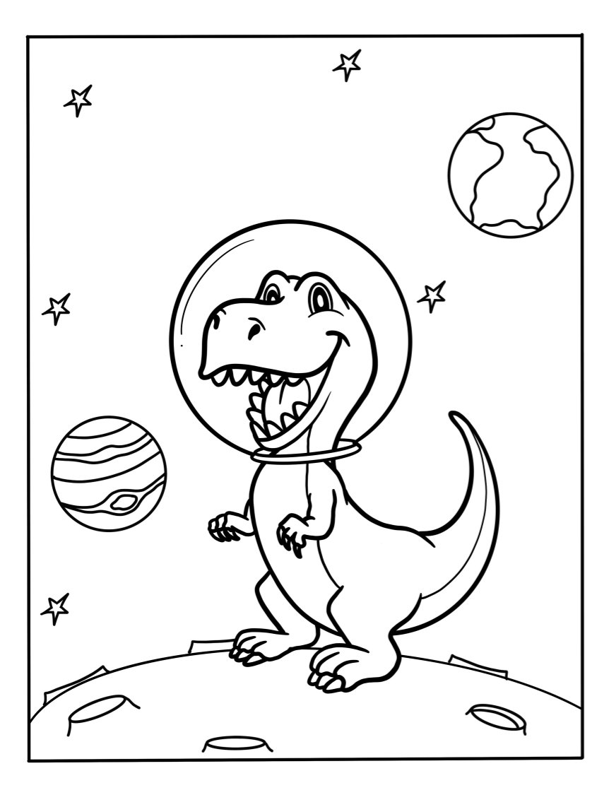 Coloring pages astronaut free printable dinosaur pictures for kids