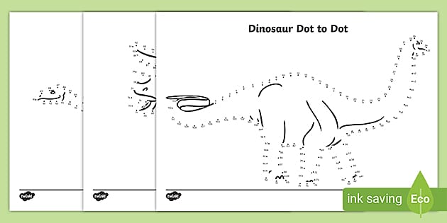 Dinosaur dot to dot beyond worksheets teacher made