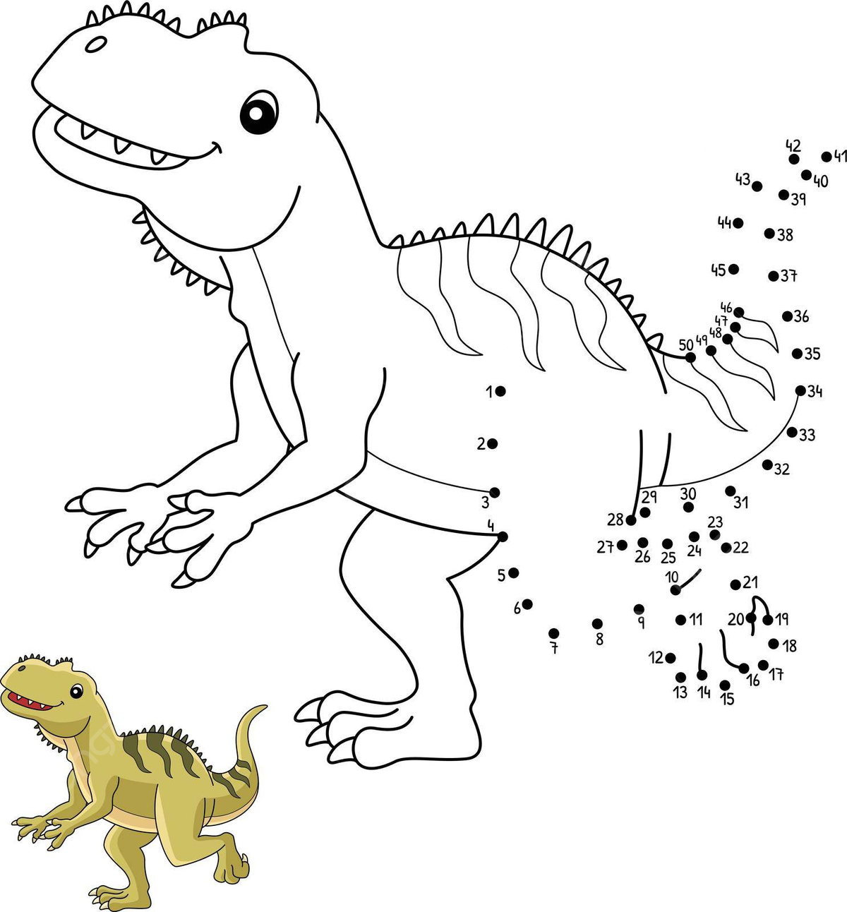 Dot to dot yangchuanosaurus dinosaur isolated colouring book coloring book yangchuanosaurus vector colouring book coloring book yangchuanosaurus png and vector with transparent background for free download
