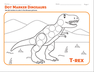 Dot marker dinosaurs worksheet education dot markers dinosaur markers
