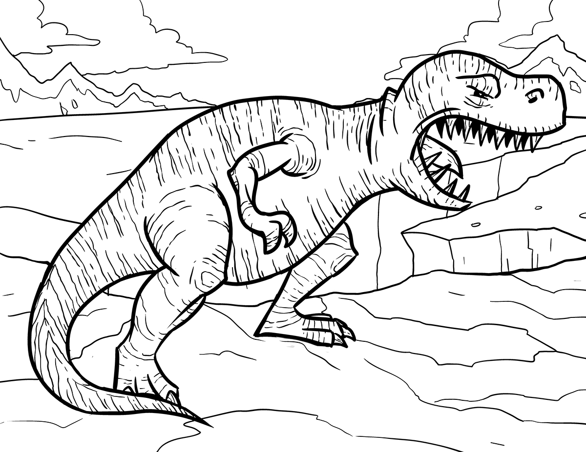 Tyrannosaurus rex coloring pages dinosaur coloring pages for kids â tims printables