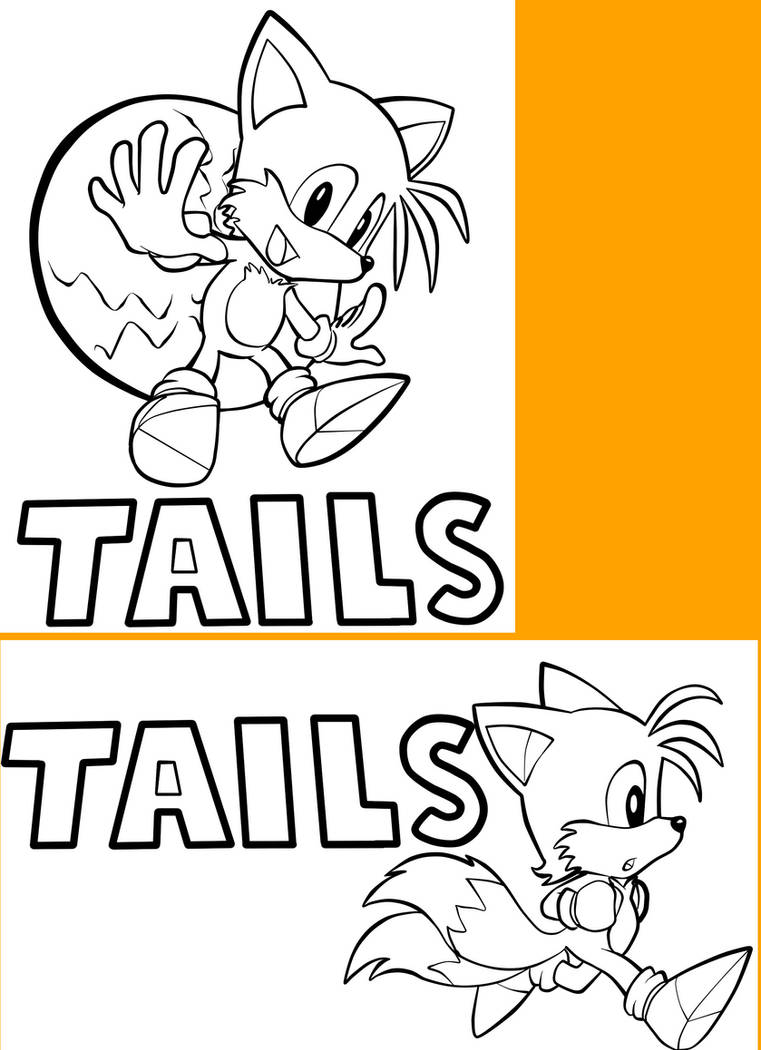 Downloadable classic tails coloring pages by fayelenefyre on