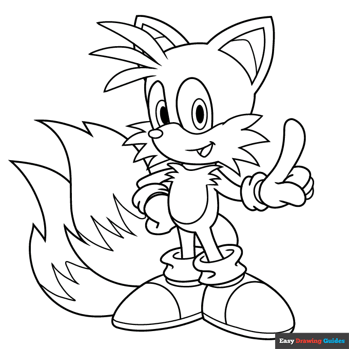 Miles tails prower from sonic the hedgehog coloring page easy drawing guides