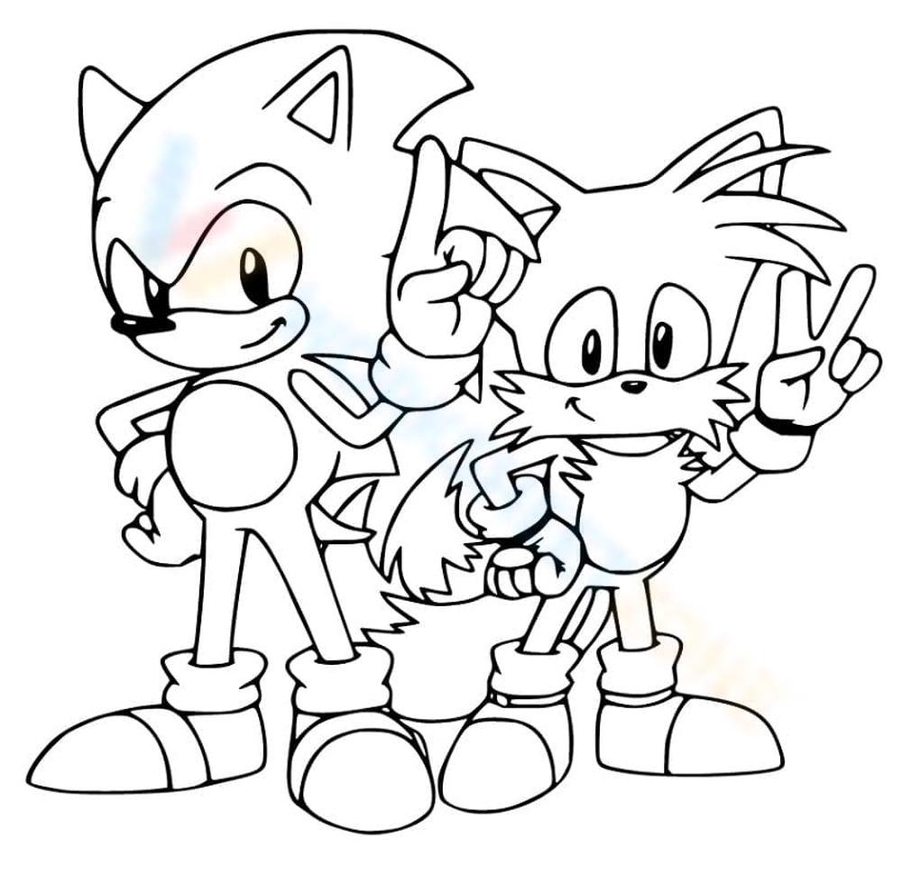 Sonic and tails holding hi gestures worksheet