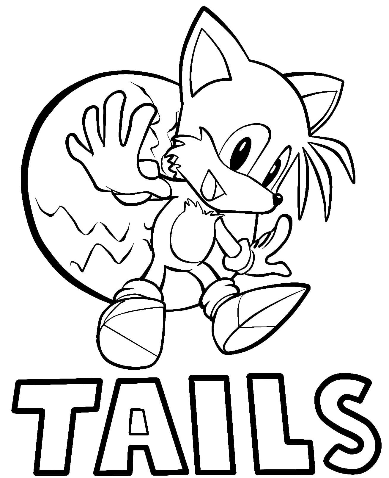 Tails free coloring page