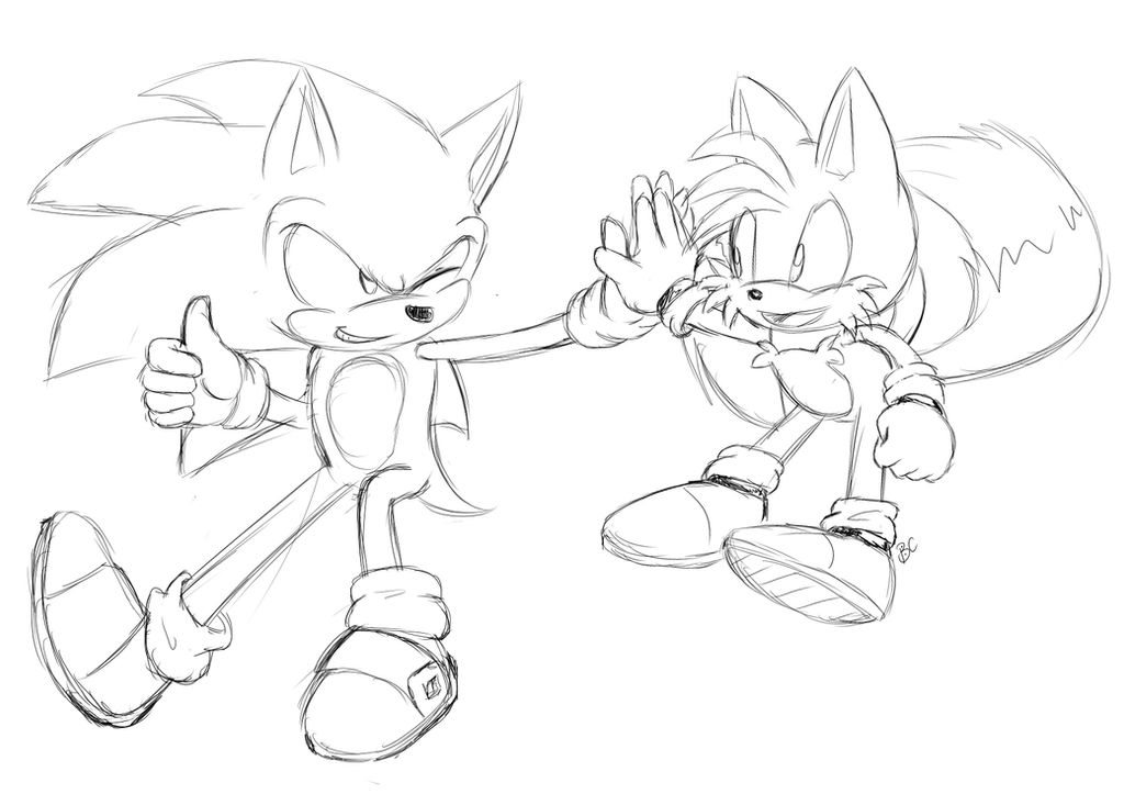 Sonic and tails you can color by mitzy
