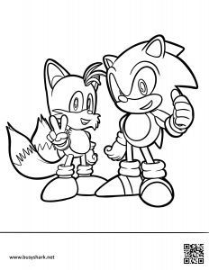 Sonic and tails coloring page