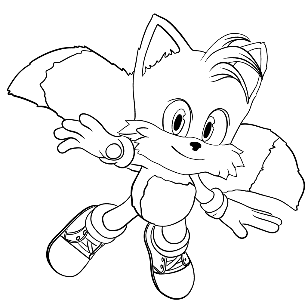 Sonic tails sonic movie coloring page