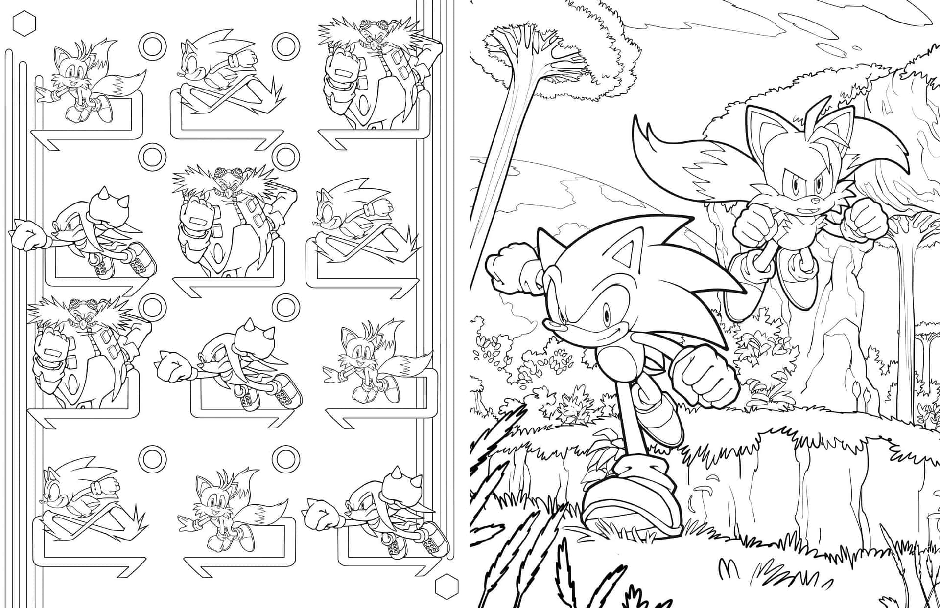 Download sonic coloring running with tails picture