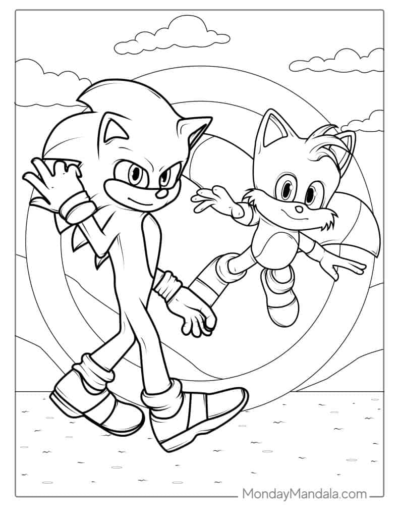 Sonic coloring pages free pdf printables