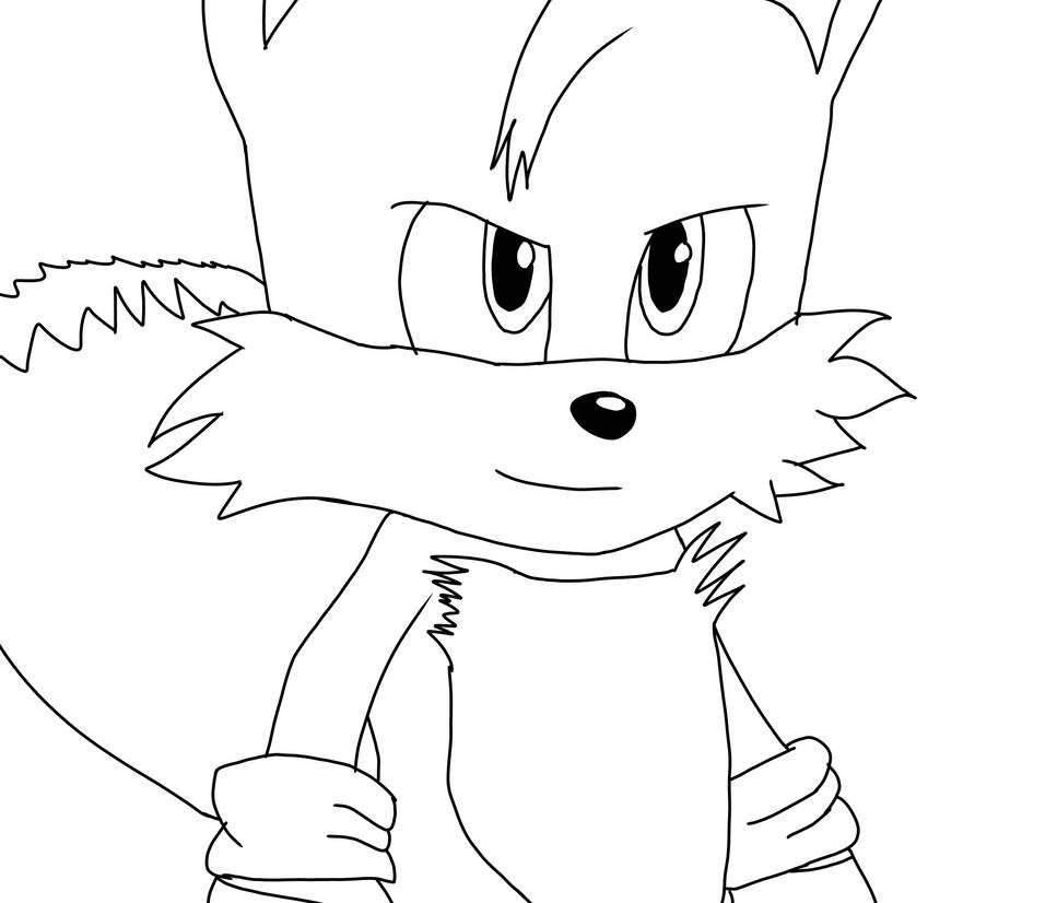 Sonic movie tails lineart by samihedgehogseriesyt on