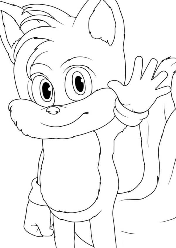 Miles tails prower from sonic the hedgehog coloring page