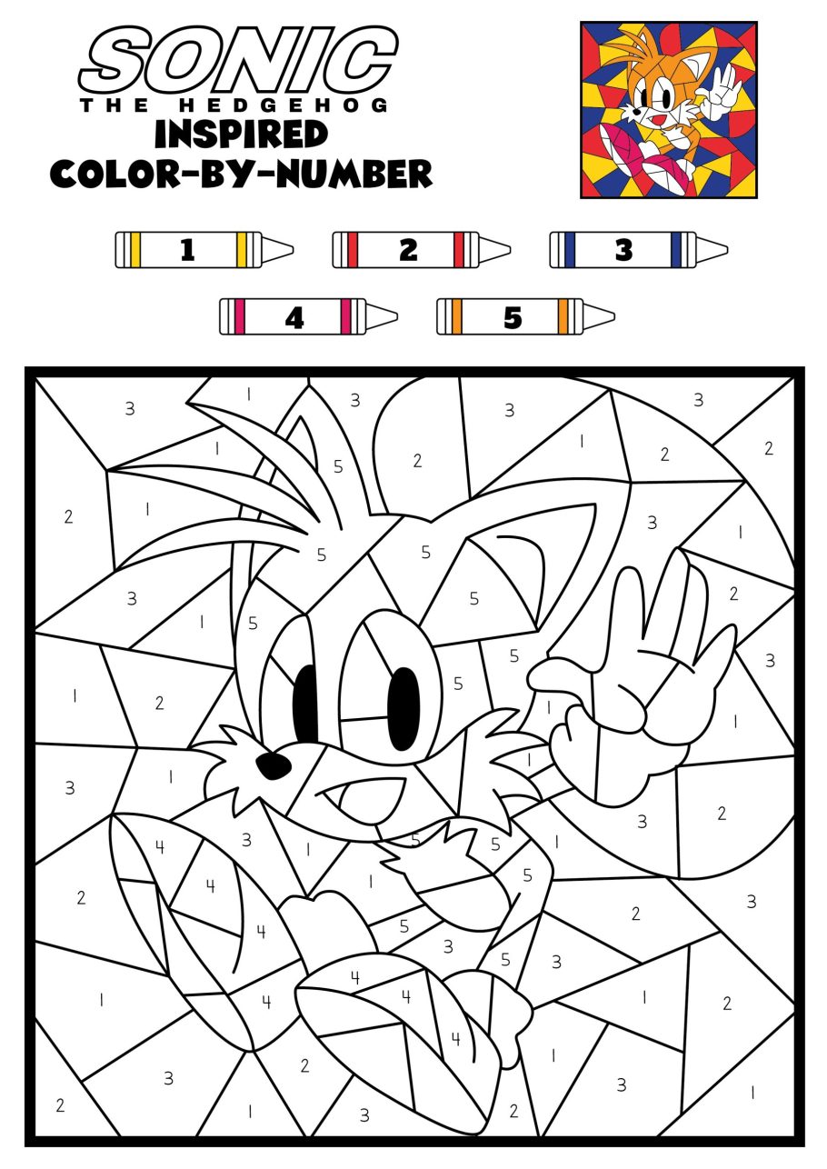 Sonic the hedgehog lor by number printables