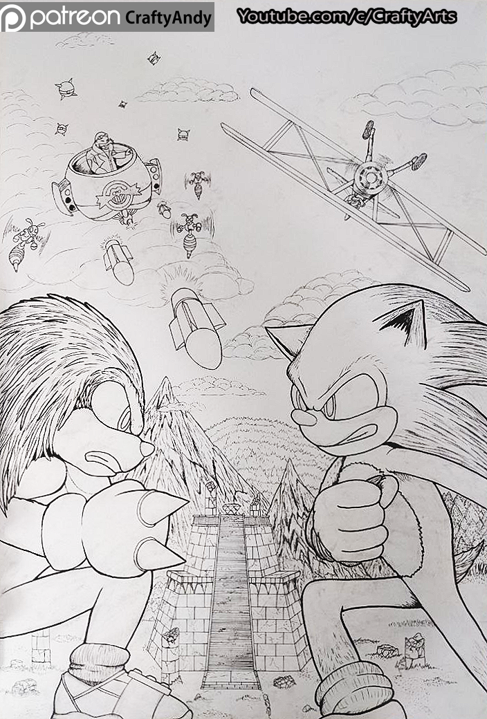 Sonic poster ink and video by craftyandy â