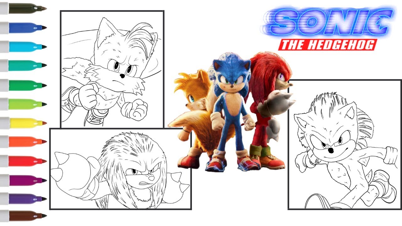 Sonic the hedgehog coloring copilation sonic coloring book pages sonic knuckles tails