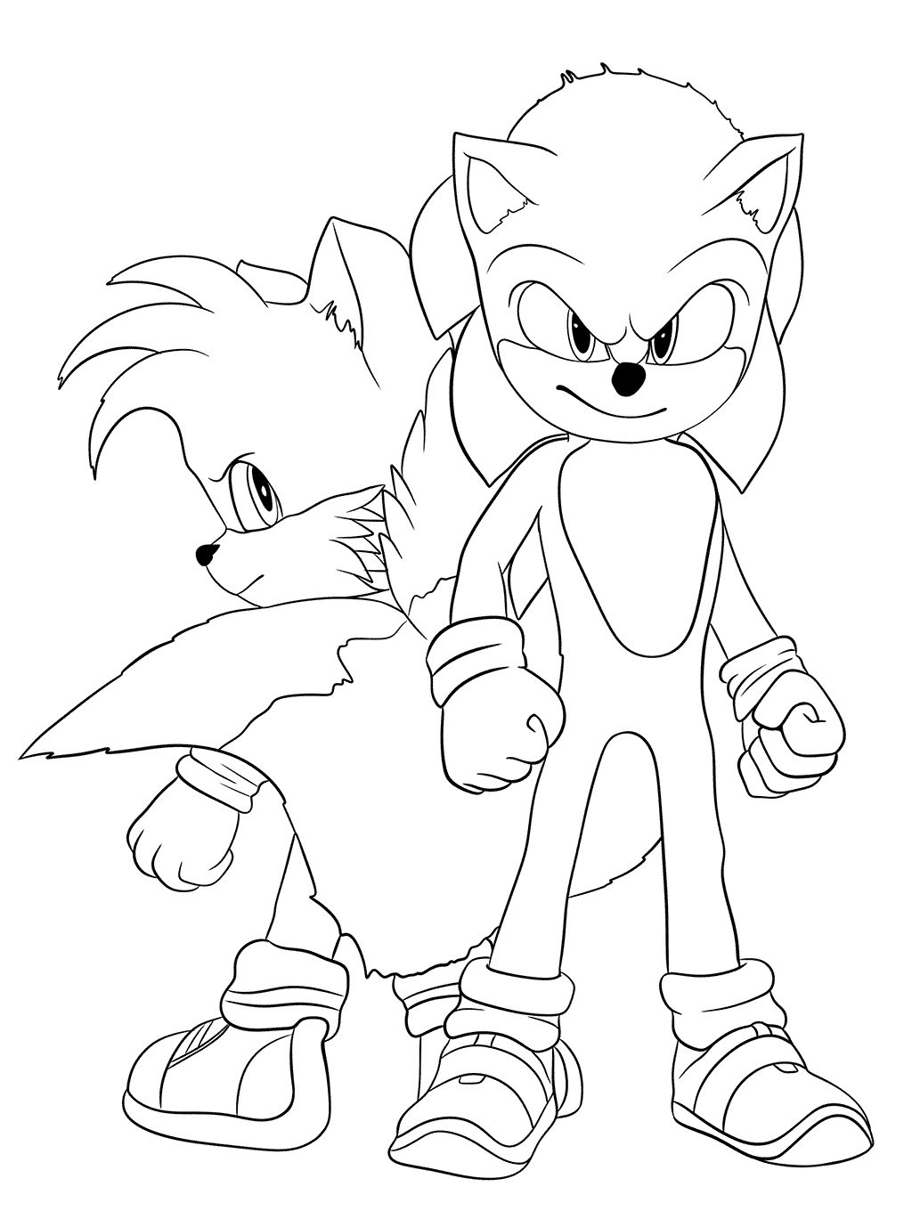 Sonic movie coloring pages sonic and tails