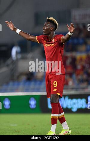 Tammy abraham of as roma seen in action during the italian football championship league a match between as r lm stock photo
