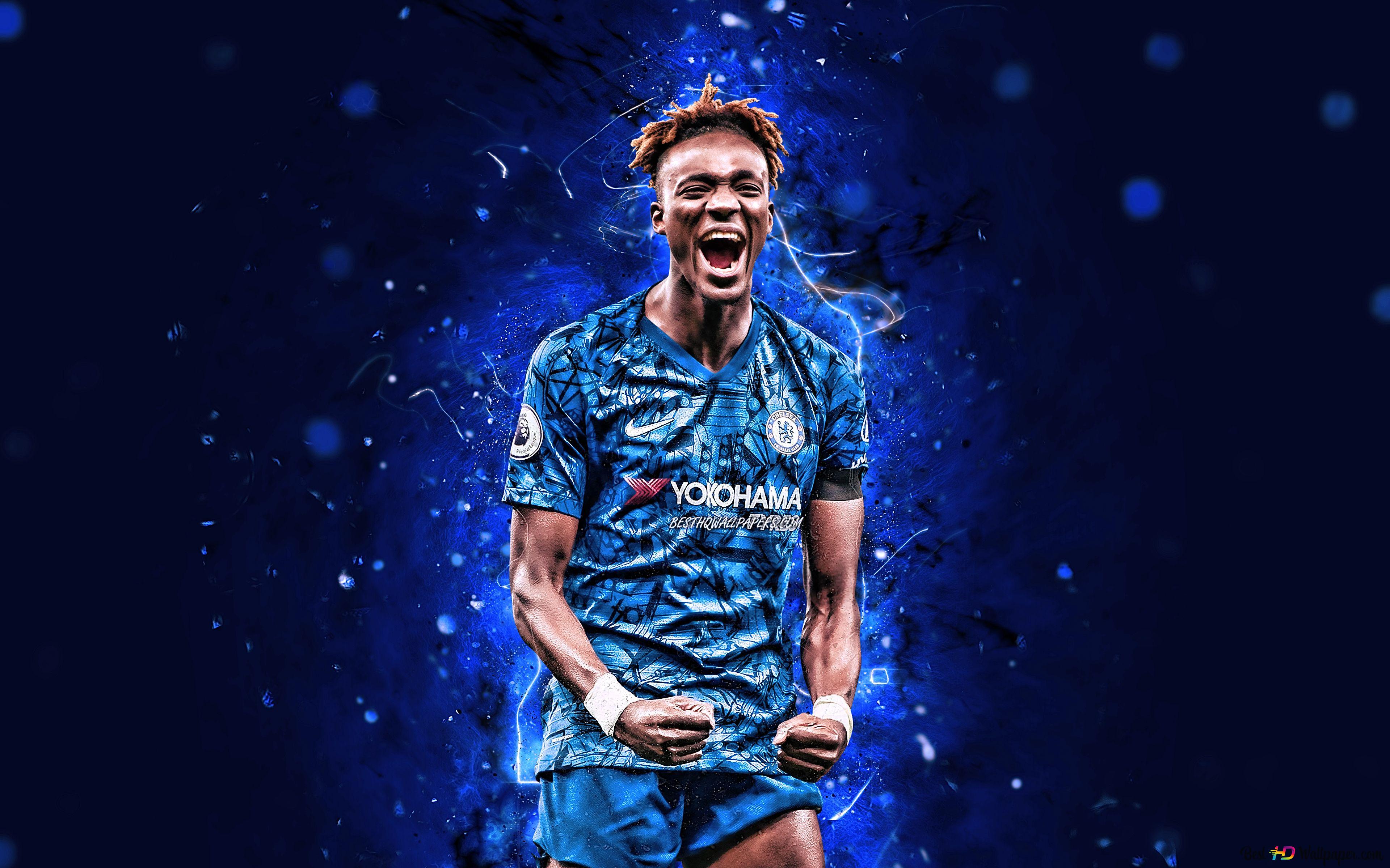 England national team striker tammy abraham poster image in blue tones k wallpaper download