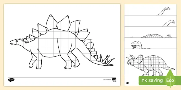 Dinosaur mosaic louring pages teacher made