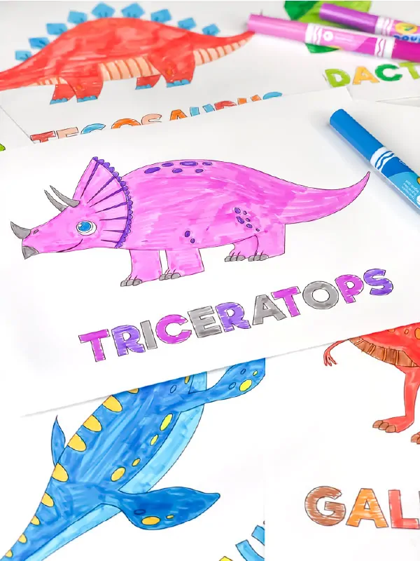Printable dinosaur coloring pages for kids