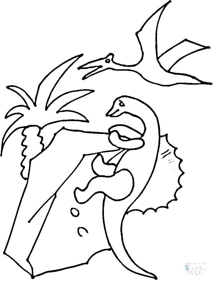 Online coloring pages coloring page tree climbing dinosaur dinosaur download print coloring page