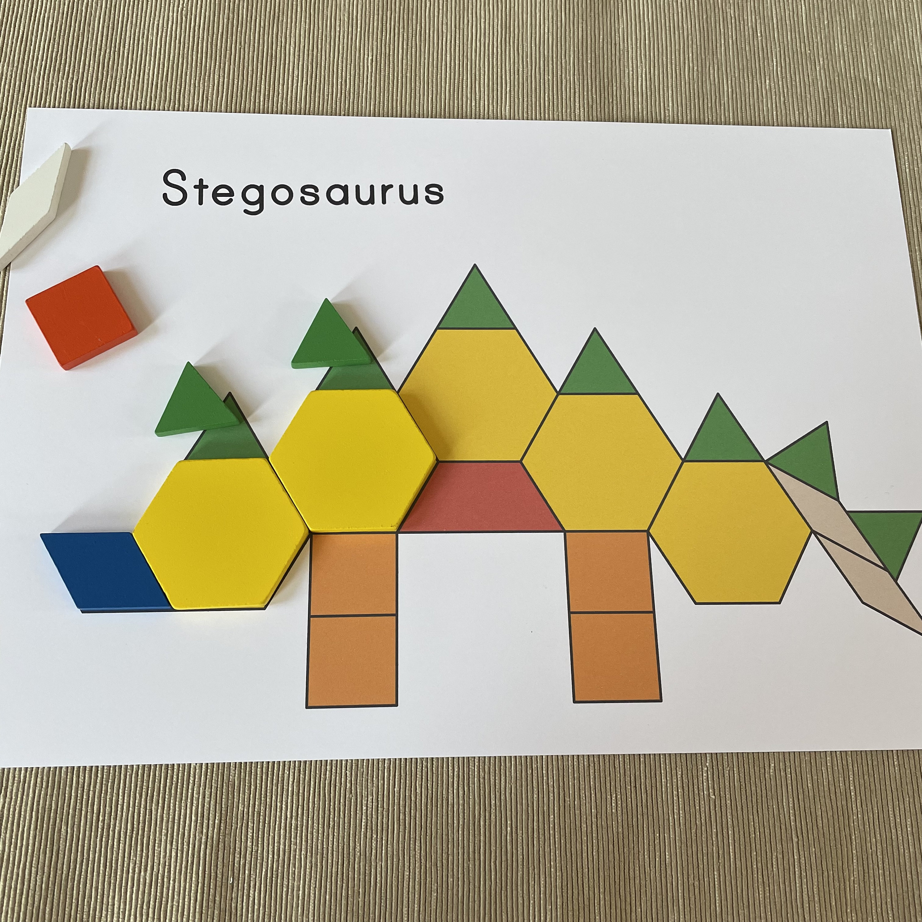 Dinosaur pattern blocks printable templates preschool and kindergarten shape matching activity instant download