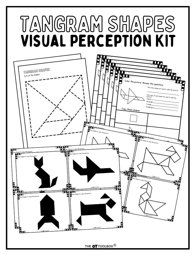 Tangrams shapes visual perception kit