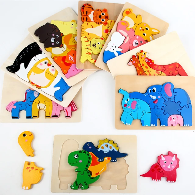 Montessori d puzzle wooden toys tangram jigsaw learning games for kids educational toys toddler year dinosaur jeux enfant