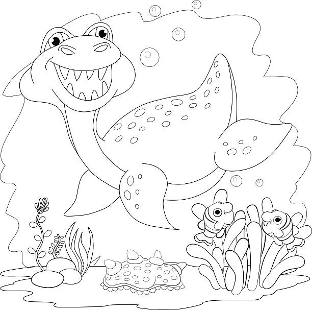 Dinosaur fish stock illustrations royalty