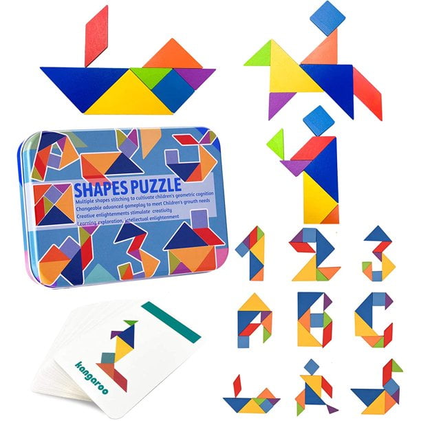 Shellton wooden jigsaw variable tangram toys children kids early education puzzle fun