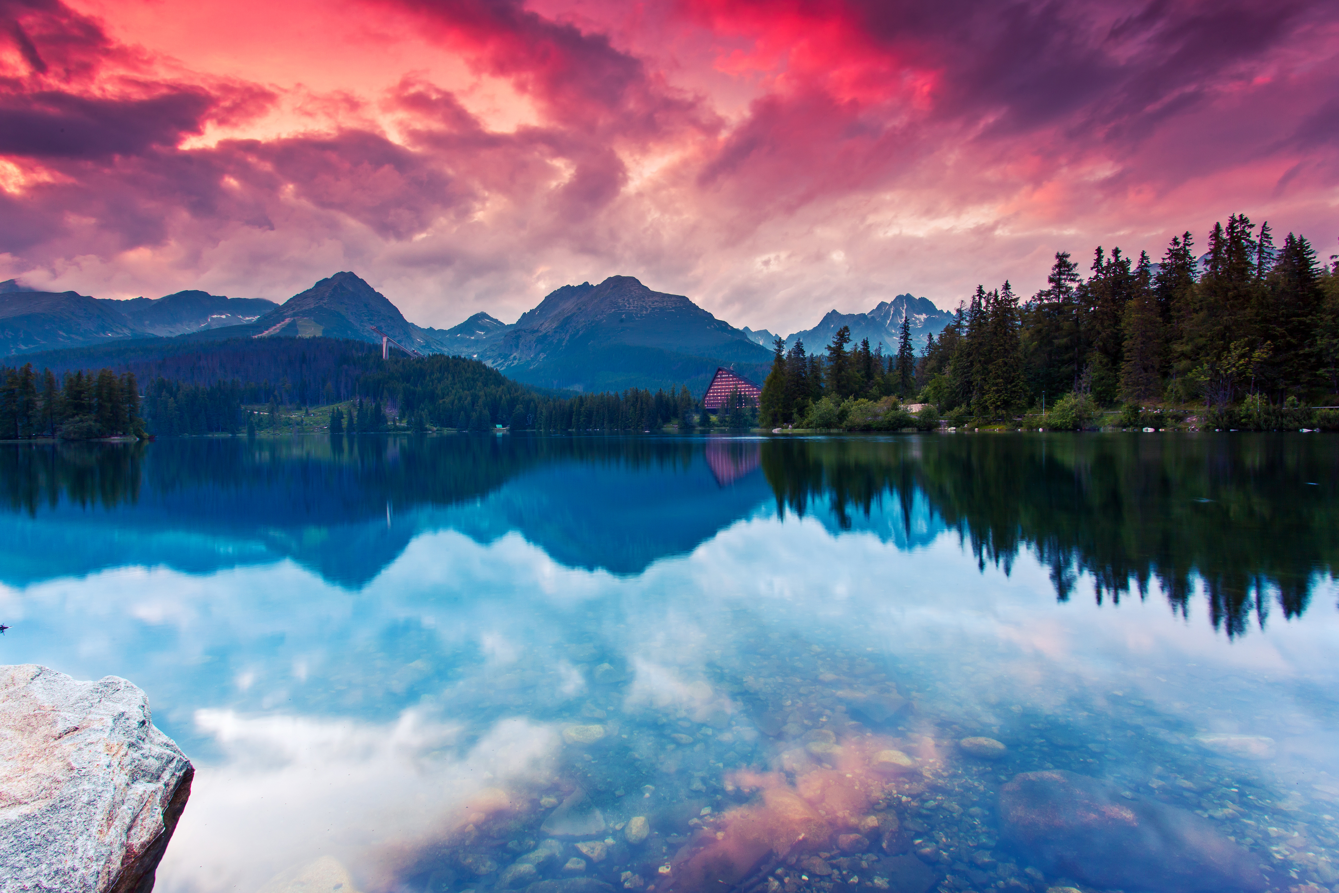 Slovakia tatra national park mountains lake reflections