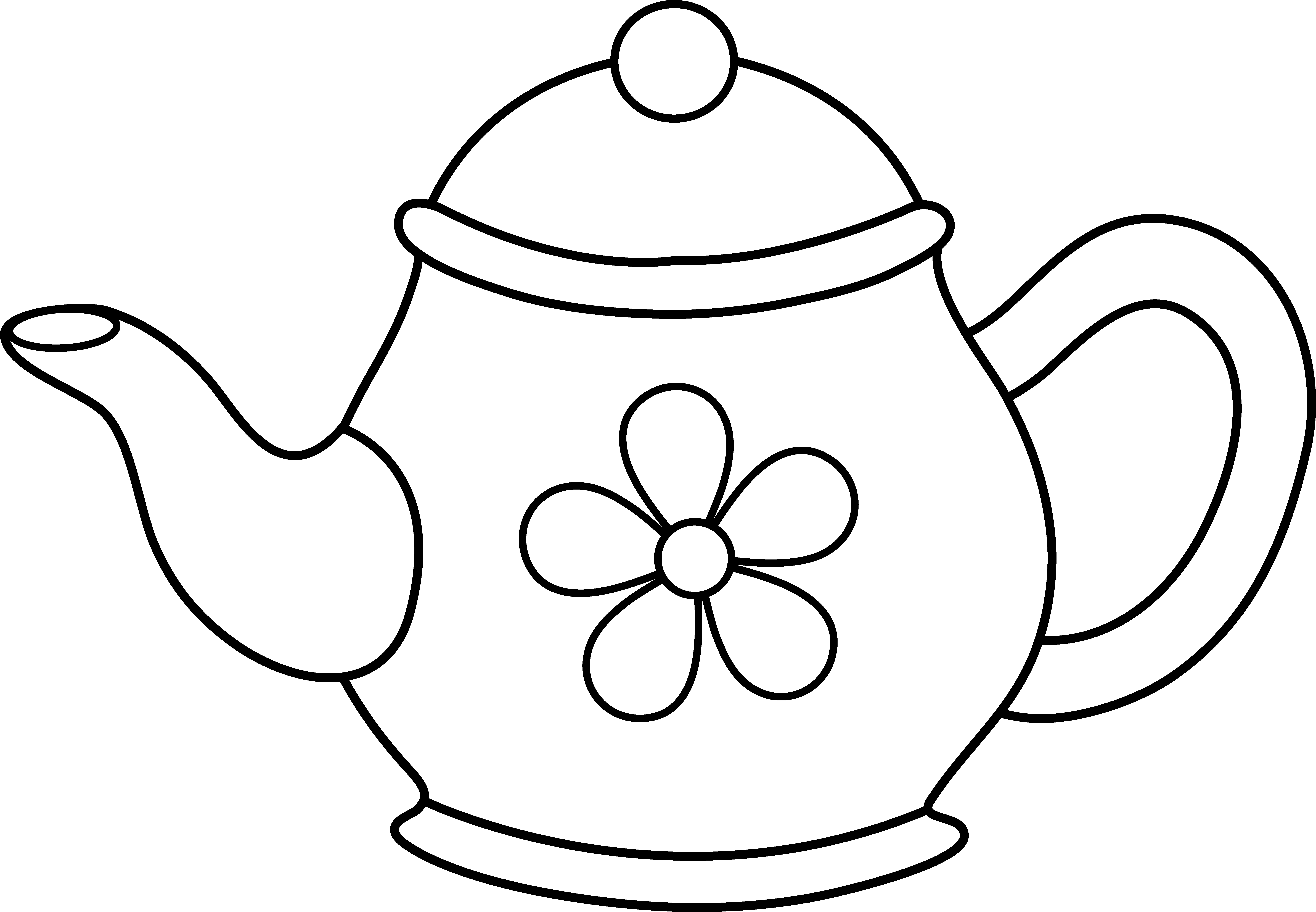 Coloring picture of a teapot