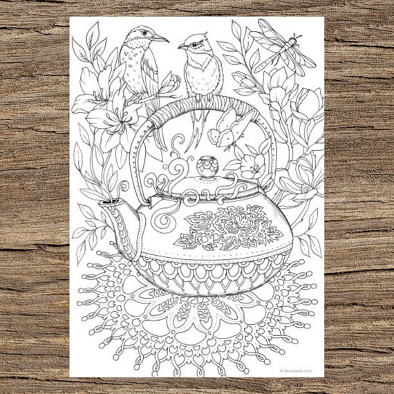 Teapot printable adult coloring page from favoreads coloring book pages for adults and kids coloring sheets colouring designs