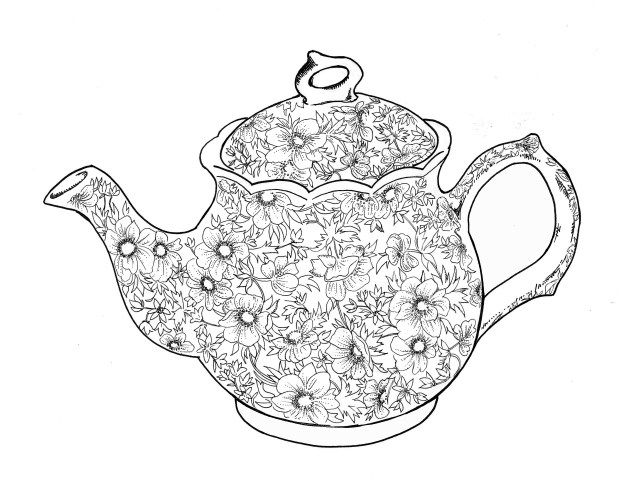 Best photo of teapot coloring page