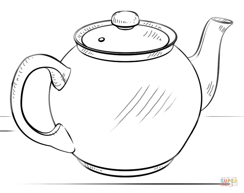 Small teapot coloring page free printable coloring pages