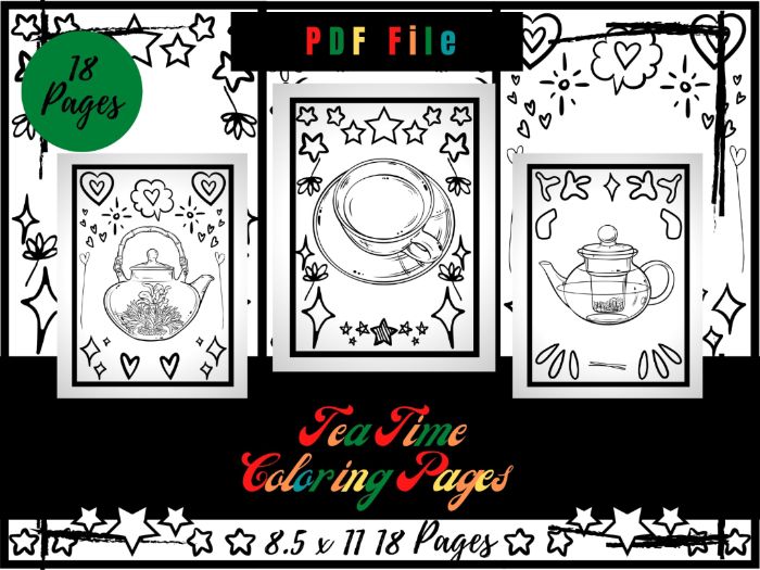 Tea time colouring pages traditional mug teapot printable colouring sheets pdf teaching resources