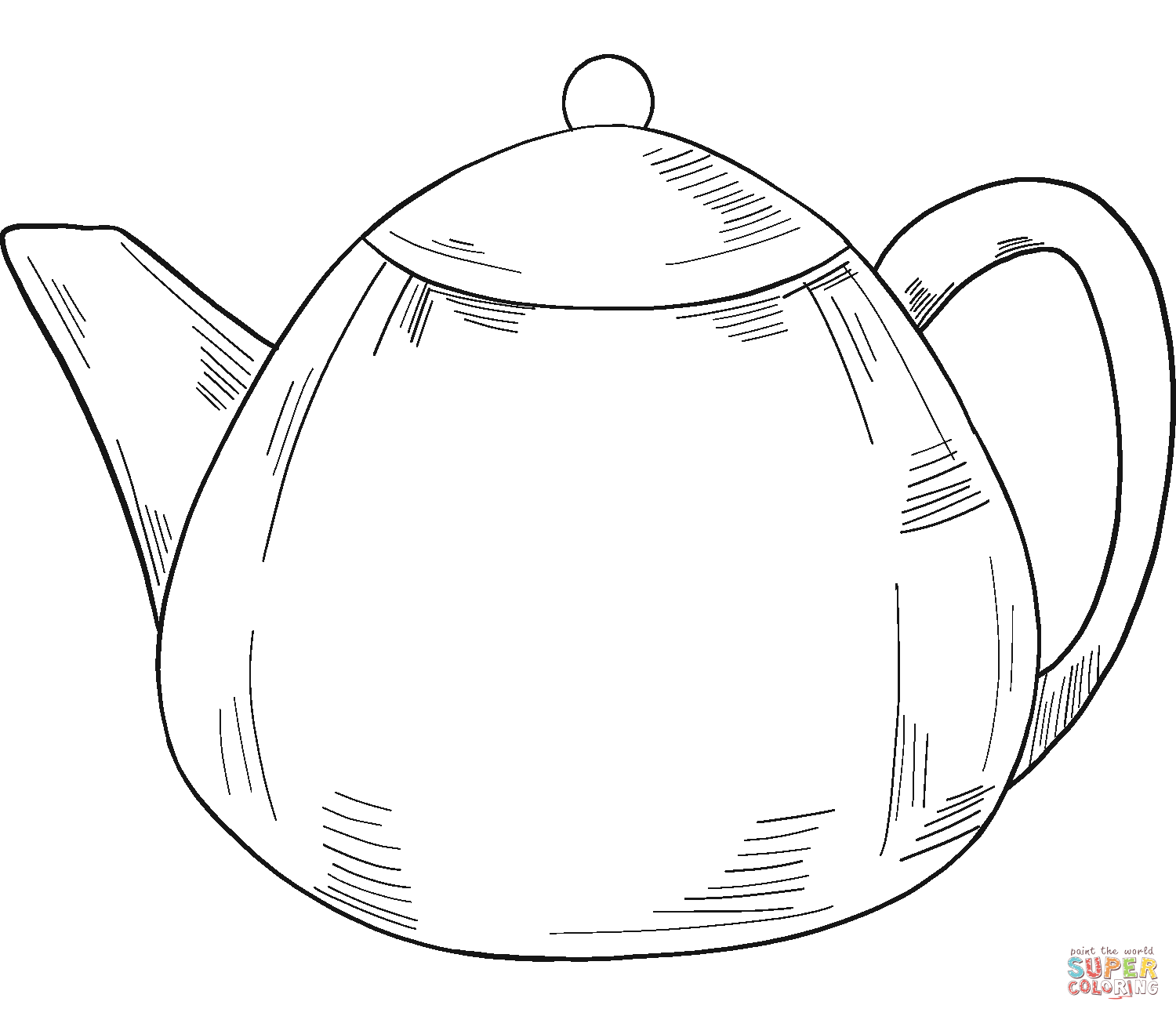 Teapot coloring page free printable coloring pages
